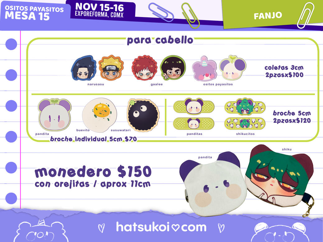 para cabello y monedero